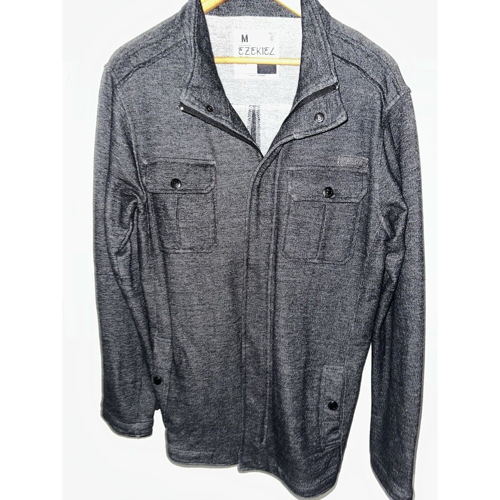 Ezekiel Full Zip Sweater Full Zip Dark Wolfe Gray Office Sweater Men’s Sz Medium